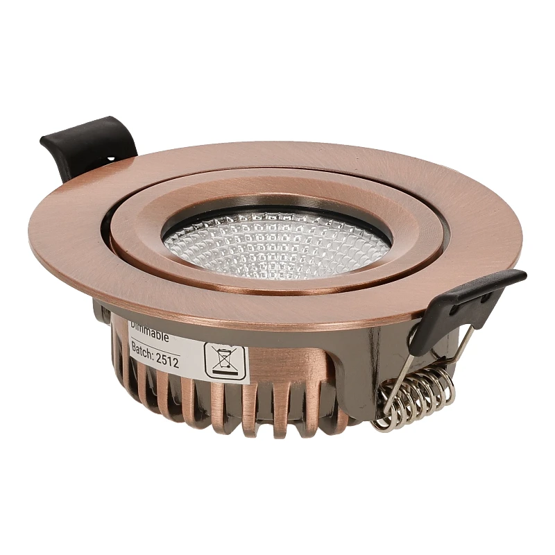 Led Inbouwspot Dannie - 5 watt - Dimbaar - Hoge Kwaliteit - Koper - Kantelbaar 3 led-inbouwspot-varda-slim-fit-5w-koper