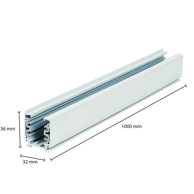 3-FASE RAIL 100CM - Wit 2 Led-rail-100CM-RSW100