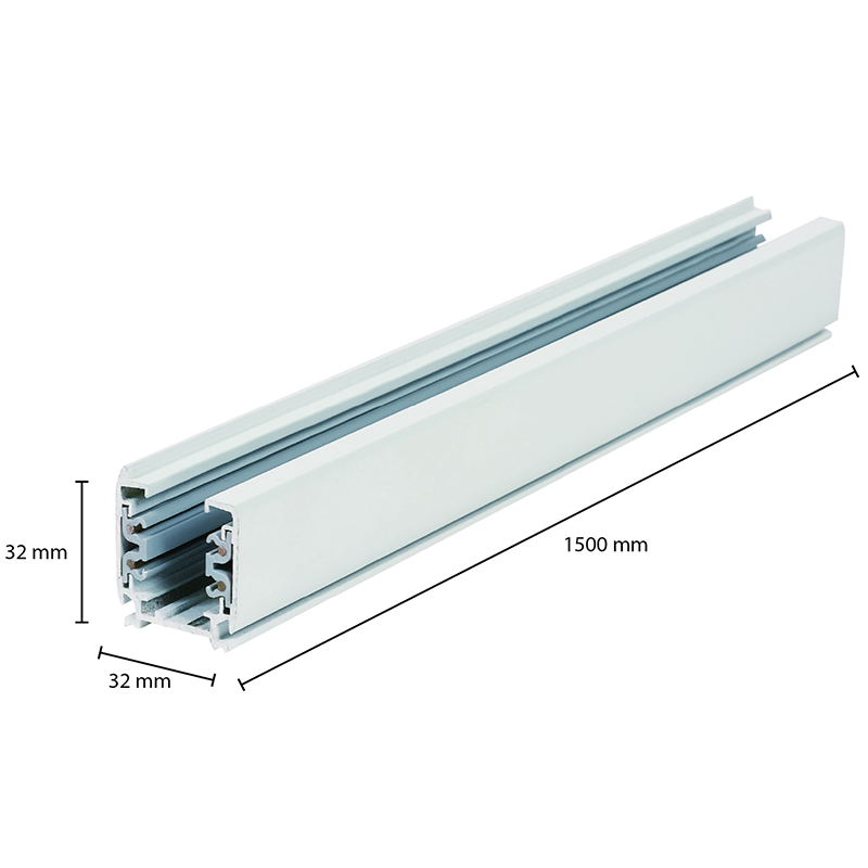 3-FASE RAIL 150CM - Wit 2 Led-rail-150CM-RSW150