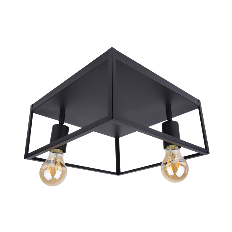 Plafondlampen woonkamer zwart | Incl.Lichtbron | E27 fitting | 8W | 640lm | 2400k 1 Plafondlampen_woonkamer_zwart