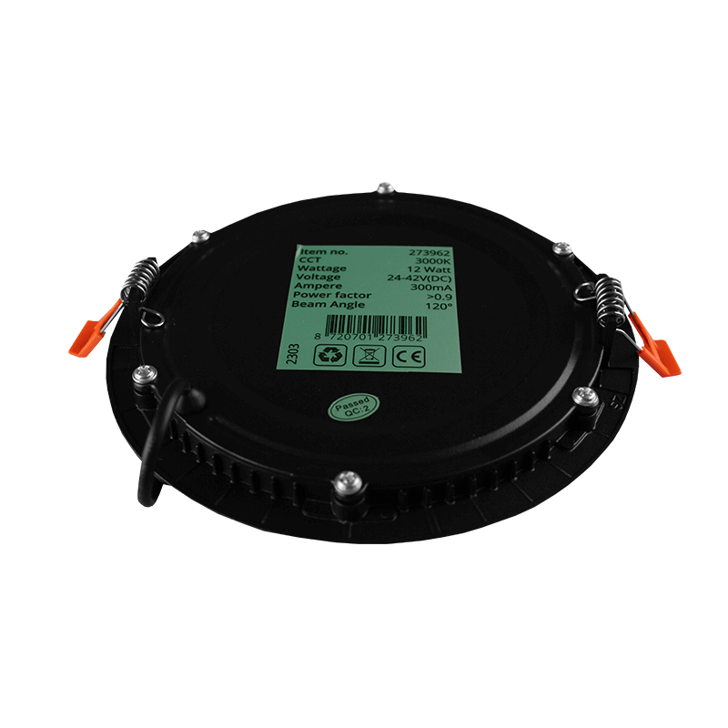 LED Downlight Zwart - SLIMLine - Zaagmaat Ø160 - 167 mm - 12 Watt 2 Outledtl-ip44-led-downlight-12w-zwart-3000k-4000k
