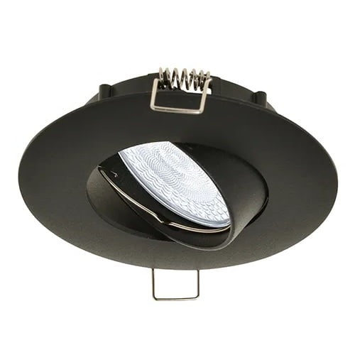 Led Spot Platos - Mat Zwart - brede rand Ø100 mm - Dimbaar 1 GU10-Armatuur-IP20-Mat-Zwart-brede-rand-Ø100
