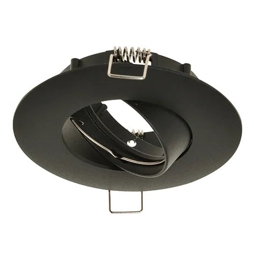 Led Spot Platos - Mat Zwart - brede rand Ø100 mm - Dimbaar 3 GU10_armatuur_zwart_brede_rand