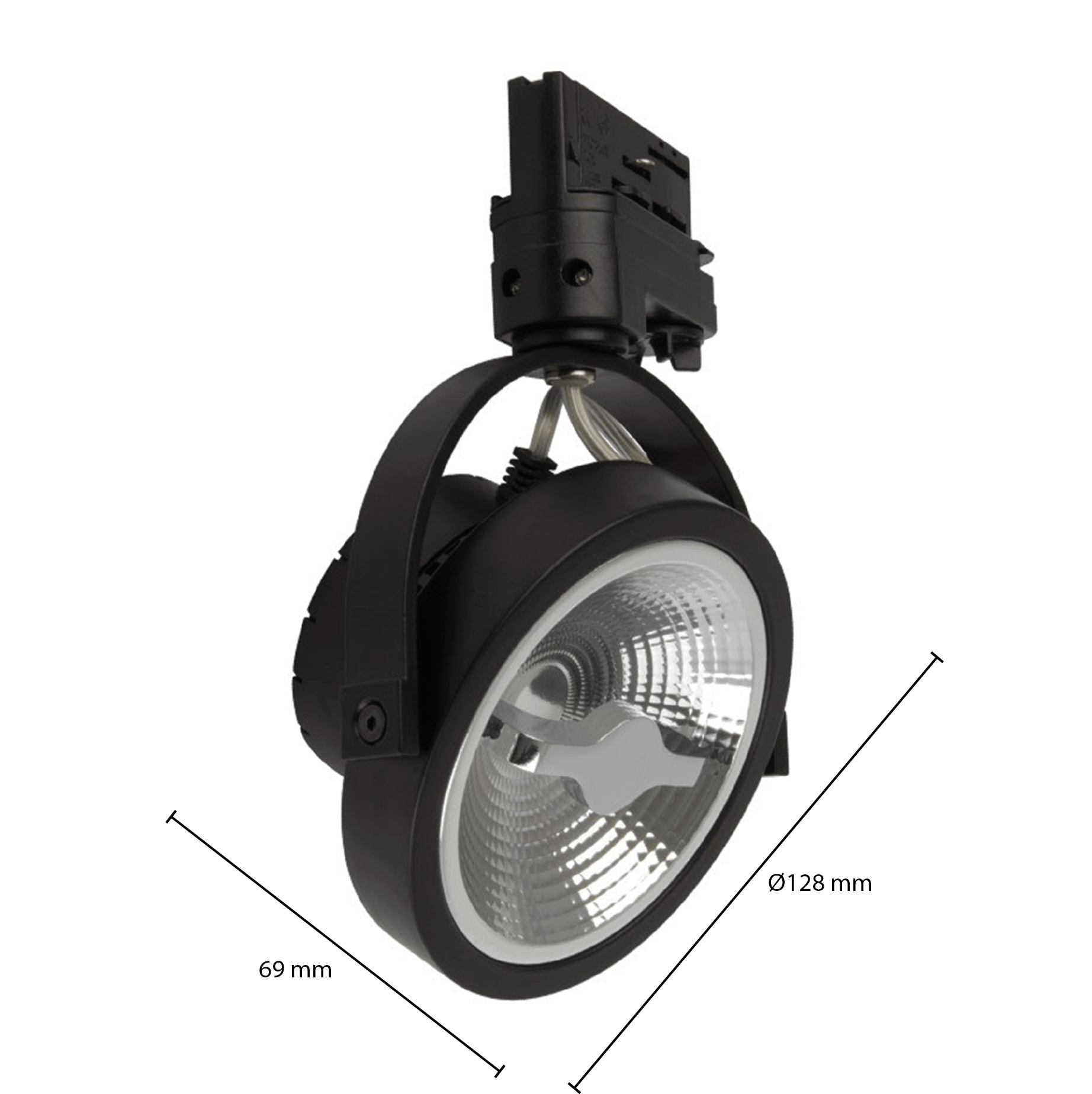 3-Fase Spotjes op rails | zwart - 12W - 45° - CRI>92 - Dim to warm 4 outledtl-3-Fase-Railspot-zwart-12W-Dim-to-warm