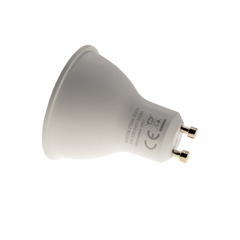 GU10 LED Spot Zesa – 7 Watt – Dimbaar – 2700K – Daglicht/schemer Sensor 2 GU10-SPOT-MET-PIR-SENSOR-7W-OUTLEDTL