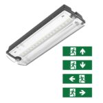 Noodverlichting Pan - 3W - IP65 - Zwart  ( Inclusief Pictogrammen  )