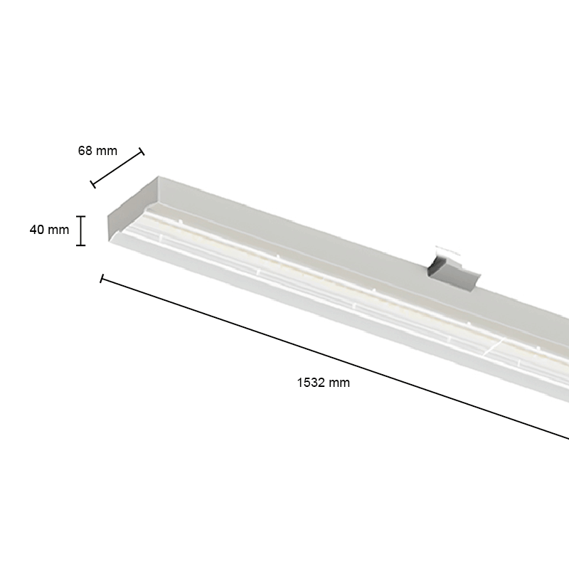 Lichtlijn Module | Jupiter | Wattage Switch | 33W/42W/58W/66W | 90° 2 led-lichtlijn-jupiter-afmetingen