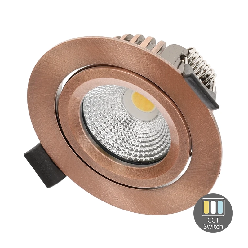LED Inbouwspot Aristo | Dimbaar | IP65 | 4W en 6W | CCT Switch | Zaagmaat: Ø68-75 mm | Koper 1 led-inbouwspot-varda-slim-fit-6w-dim-koper-cct-switch